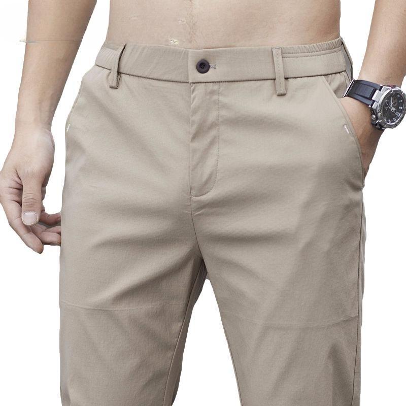 Sommer dünne lose gerade Bein Trend Stretch schlanke Herrenhose leichte und vielseitige Herrenhose