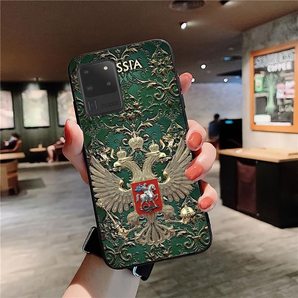 Russia Coat Of Arms Eagle Flag Phone Case For Samsung S 9 10 20 21 22 23 30 23plus lite Ultra FE S10lite Fundas