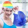 Unisex Silicone Swim Cap with Gradient Color - Ear Protection & Moisture-proof for Dry Hair