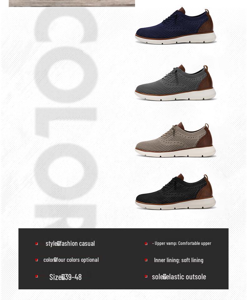 Spring/Summer Men's Lightweight Breathable Slip-on Sport Casual Shoes, Fashionable Dad Style, Plus Size Up to 48