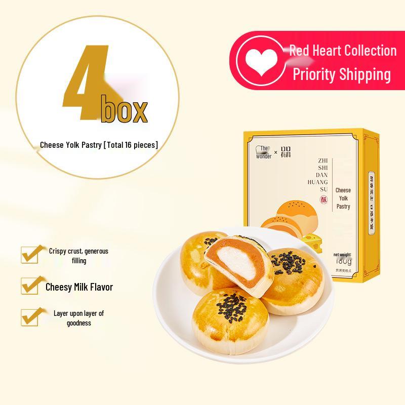 Caixa de Presente de Pastel de Gema de Ovo Snowy Niang - Pastelaria para Pequeno-Almoço e Souvenir Dim Sum de Meio Outono