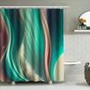 Eleganter grüner Wellen-Duschvorhang Badezimmerdeko Modernes Wasserfall-Design für Badezimmer 72 x 84 Zoll Wasserdichter Stoff mit Hakenringen