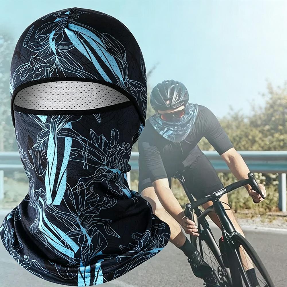 Summer Ice Silk Sun Protection Headgear Neck Guard Breathable Dustproof Cycling Mask Wearing with Helmets