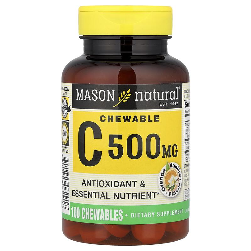 Vitamin C, Orange Vanilla, 500 Mg, 100 Chewables