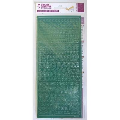 PEEL OFF'S Alphabet Stickers Green 10.5 X 23.2 Cm