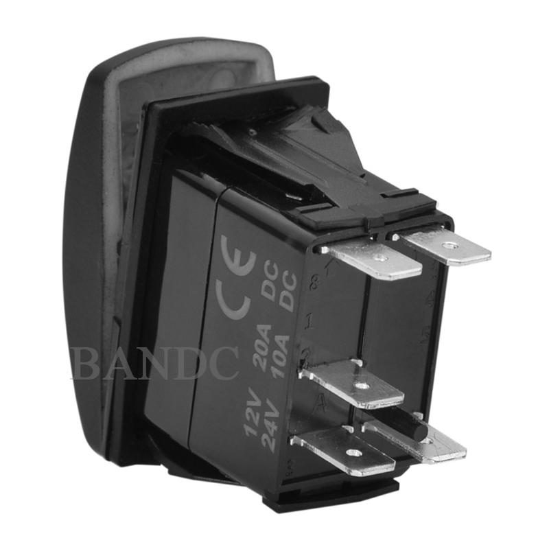 12V/24V Horn Momentary Rocker Switch Laser 5 Pin (On)-Off Siren Speaker Toggle Switch Replacement for Car Boat UTV Can Am Jeep