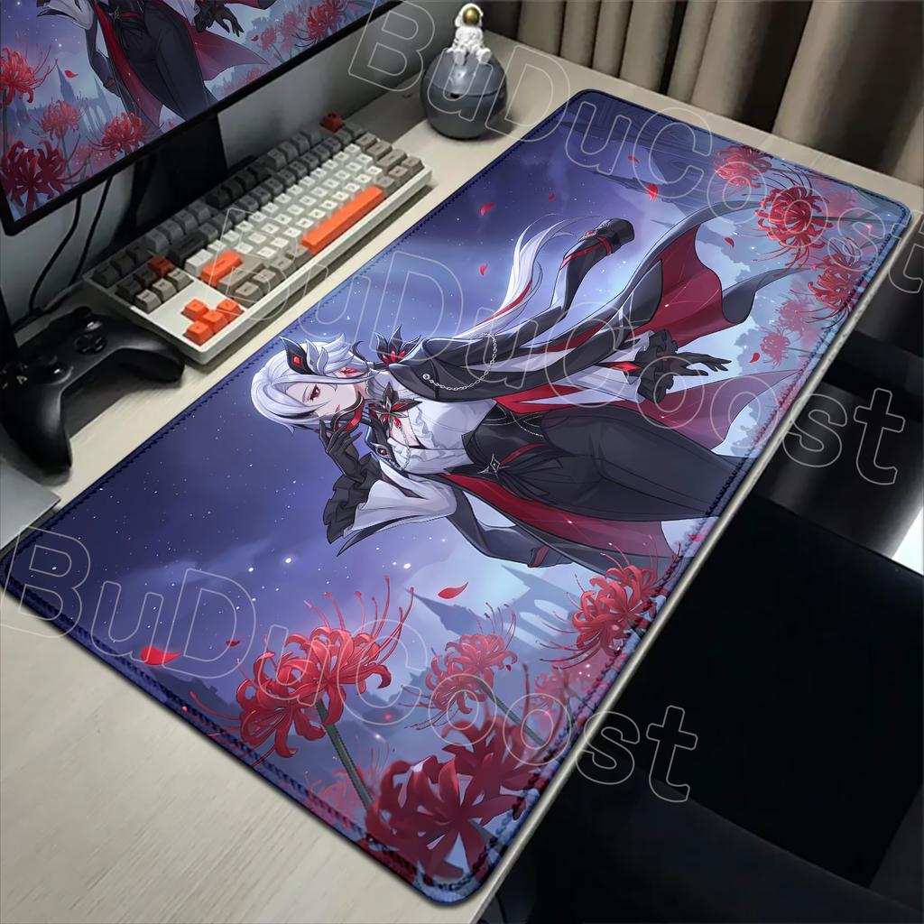 New Cool Wallpaper Genshin Impact Arlecchino Mousepad PC Laptop Gaming Accessories Mousepad Desk Mat Computer Gamer Keyboard Rug