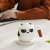 Tasse à thé Panda Tasse à séparation d'eau et de thé en céramique créative avec couvercle Tasse à eau filtrante pour bureau pour hommes et femmes