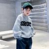 Boys Round Neck Knit Sweater Winter Loose Fit Kids Warm Pullover