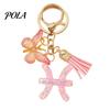 The Zodiac Charm Keychain Pendant, with Butterfly Accessory Tassel, Metal Keyring for Handbag Backpack Bag Pendant Small Gift