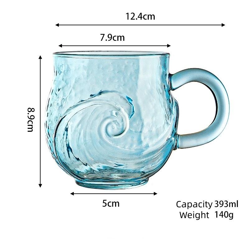 Colorful Stacked Books Shaped Glass Mug, Hand-Painted Stained Glass Style Coffee Cup