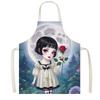 Cartoon Gothic Girls Print Kitchen Aprons Fantasy Angel Home Cleaning Clothing Linen Pinafore Waterproof Chef Cooking Apron
