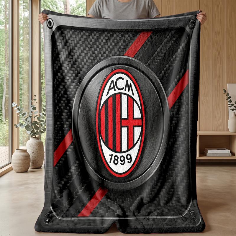 AC Milan Theme blanket Soft Flannel Blanket Plush Throw Blanket Cozy Sofa Bed Blanket for Home Decor