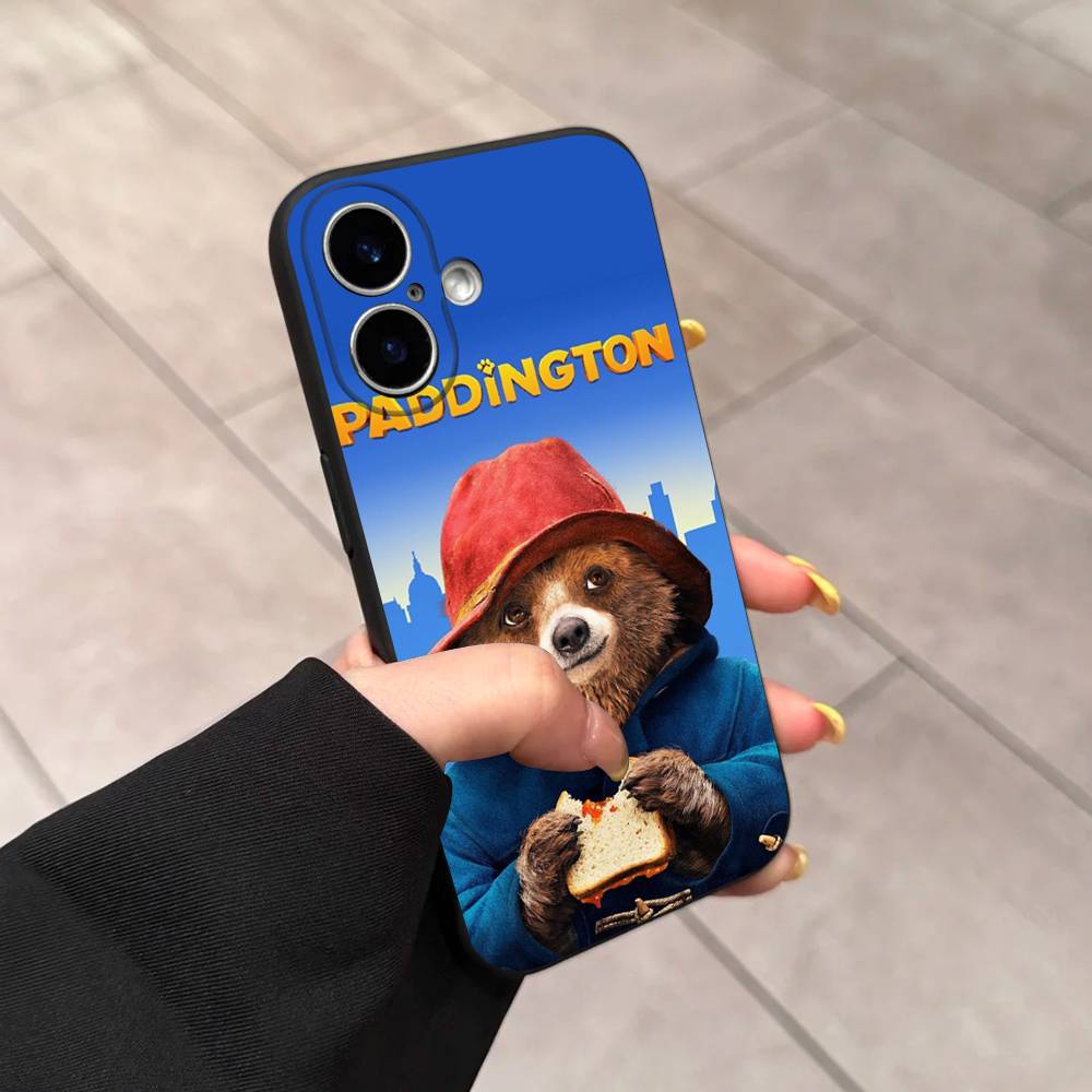 Cute P-Paddington B-BearS Black TPU Phone Case For Iphone17 Air 16 15 14 13 12 Pro 11 Pro Max Plus Protective Cover Case