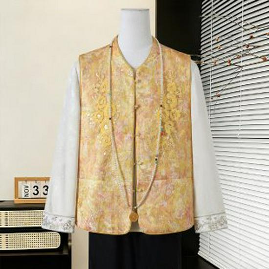 Spring 2026 Women s Tang Suit Vest: Elegant Jacquard Embroidery with Modern Chinese Style 5XL