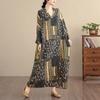 DIMANAF New 2026 Women Long Dress Plus Size Spring Summer Loose Basic Vintage Oversize Long Sleeve Maxi Floral