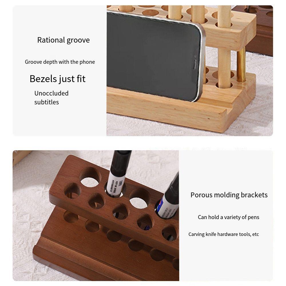 Multifunction Walnut Pens Holder 9/15 Slots Toothbrush Holder  Desktop Ornaments