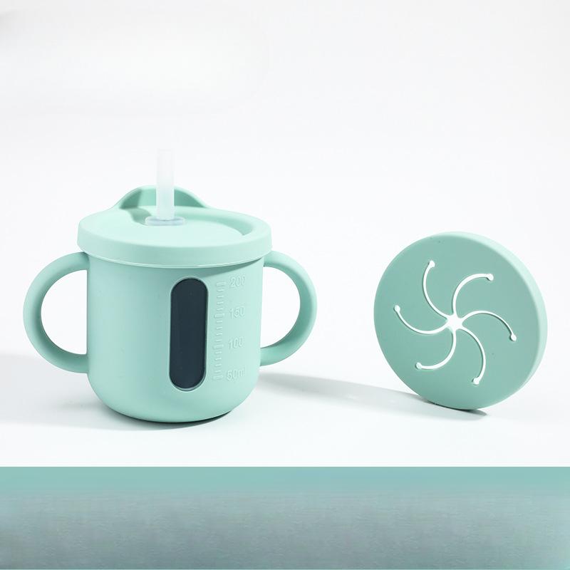 Children's Straw Drinking Cup Food-grade Silicone Baby Learning Drinking Cup Duckbill Cup