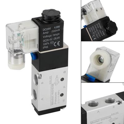 4V210-08 5-weg 2-positie DC 24V Pneumatische Elektrische Solenoïde Luchtklep