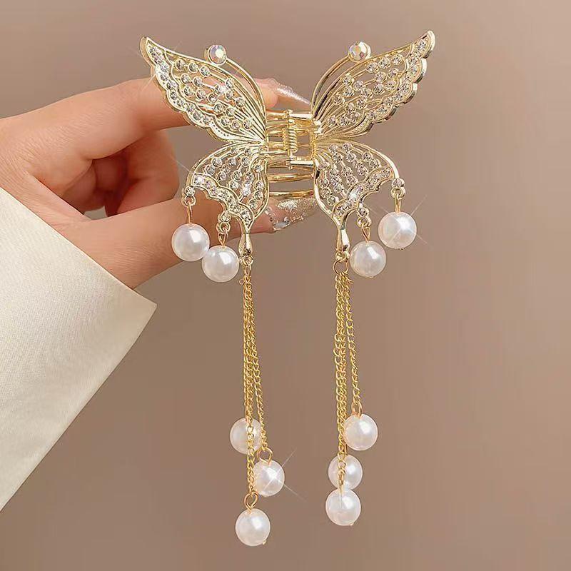 Pinces Crabe Requin Mode Fille Épingle à Cheveux Cheveux Femme Cristal Simple Pince à Cheveux Papillon Perle Gland Métal Pince à Cheveux Accessoires