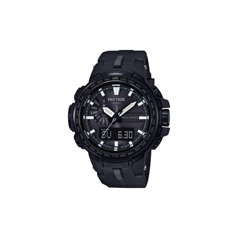 

Casio PRO TREK Series-Disc Dual Display Outdoor Mountaineering Solar Wave Shockproof and Waterproof Sports Smart Watch Quartz Movement PRW-6100Y-1BPR чорний
