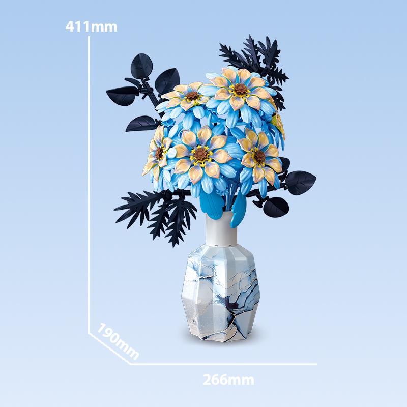 

Non-Toxic Snow Lotus Bouquet Building Block Everlasting Flower Living Room Decoration Toy Moc Valentine S Day And Christmas Gift no box