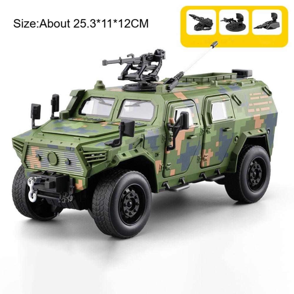 

1:20 Dongfeng Mengshi Car Model Toy Metal Diecast High-end Version Armored Vehicle Sound Light Off-road Vehicle Ornaments Gift