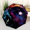 1pc Celestial Dance in Vibrant Swirls and Stars Fully Automatic Folding Portable Umbrella, 8 Iron Frames, Three-Fold Design, Suitable for All Sea