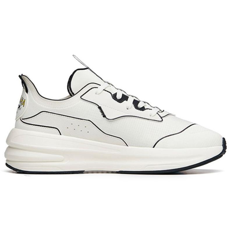 SNOOPY X Anta C37 Series Comfort Cushioned Slip-Resistant Wear-resistant Low-top Running Shoes Men's Black White 912128081-10