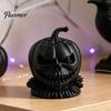 Cool Personalized Festive Props 3D Printed Evil Pumpkin Head Figurine with Ruffled Collar, Gothic Dark Thrilling Party Atmosphere Decor Jack O Lantern