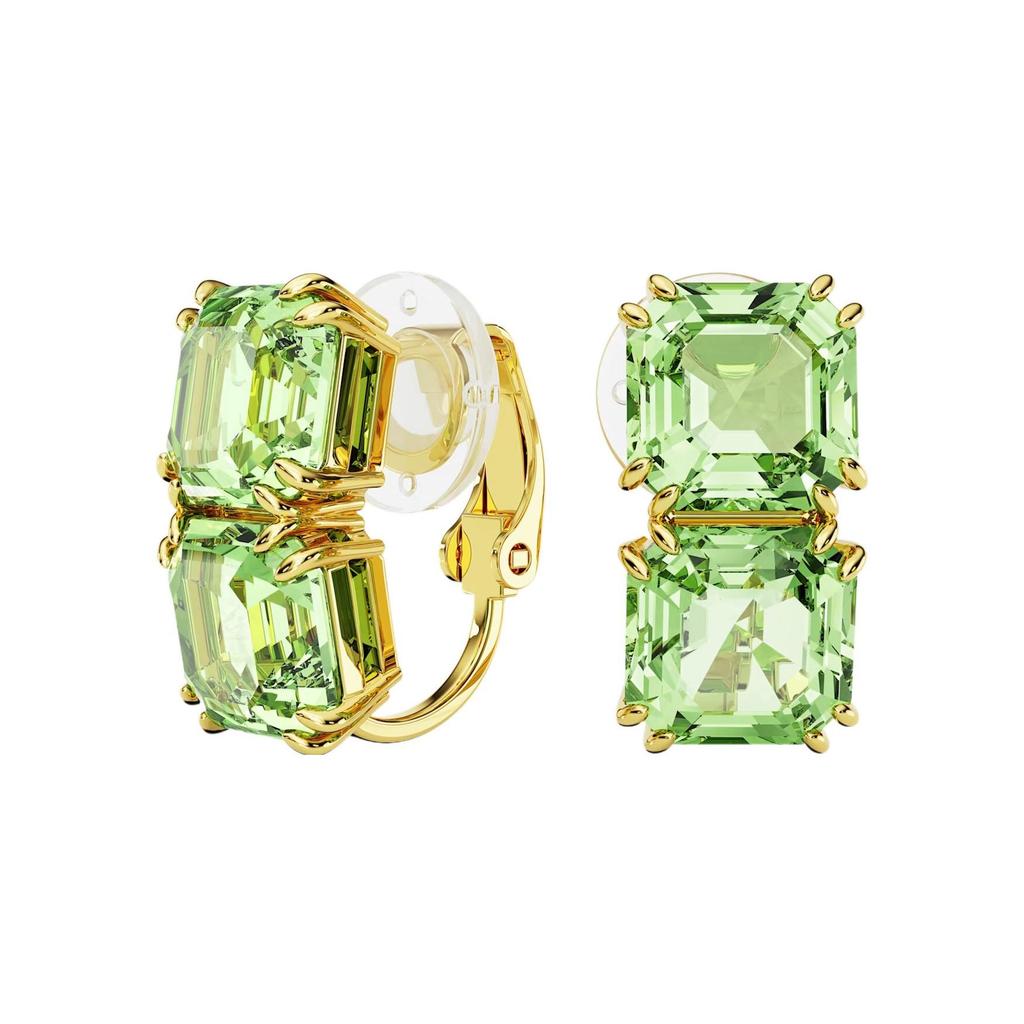 Swarovski Millenia Clip-On Square Cut Earrings Women Earrings Green 5654559