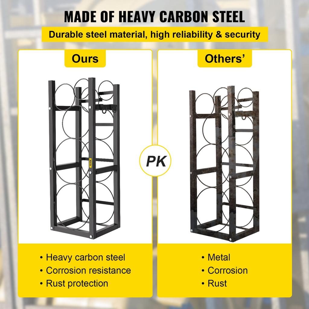 VEVOR Refrigerant Tank Rack with 2x30lb and Other 3 Saving Space Cylinder Tank Rack 35x13x14-inch Refrigerant Cylinder Rack Gas Cylinder Racks and
