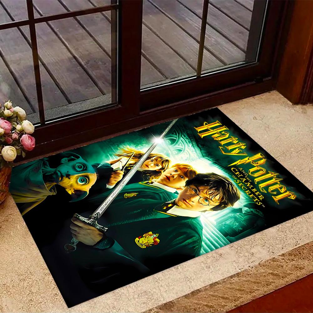 Harry Potter Hogwarts Themed Anti-Slip Rugs - Polyester Home Decor, Suitable for Bedrooms, Living Rooms, Doorways, Studios, and Decorations