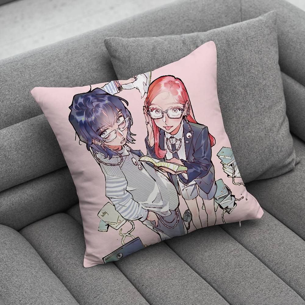 Aya Oosawa and Mitsuki Koga Pillow Case For Home Bedroom Car Office Decoration Living Room Sofa Cushion Cover Suitable