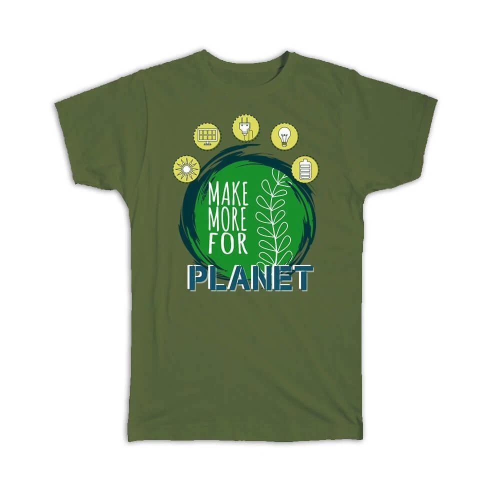 Gift T-Shirt : Eco Make More For Planet Kraft Carton Recycle Green Energy S