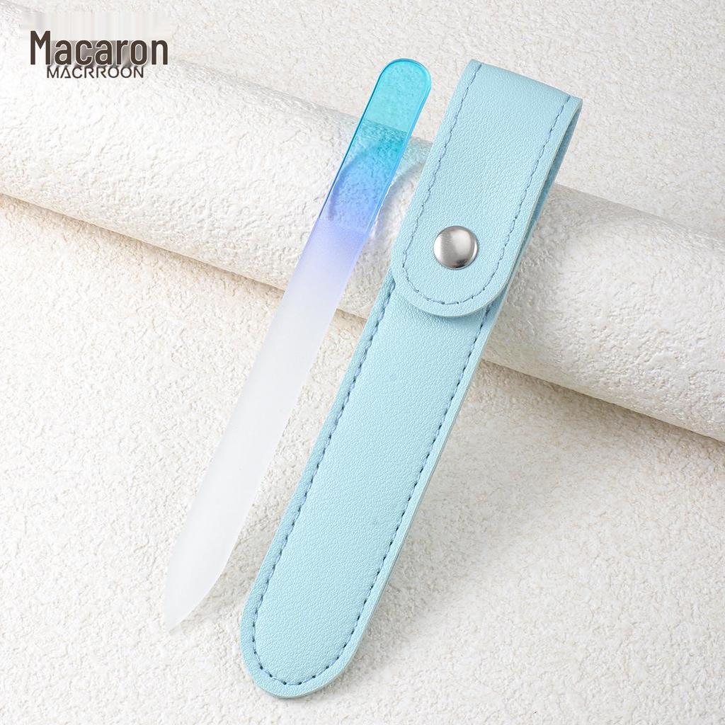 Lime à ongles et tampon double face en cristal bleu nano - Outil de manucure à grain fin