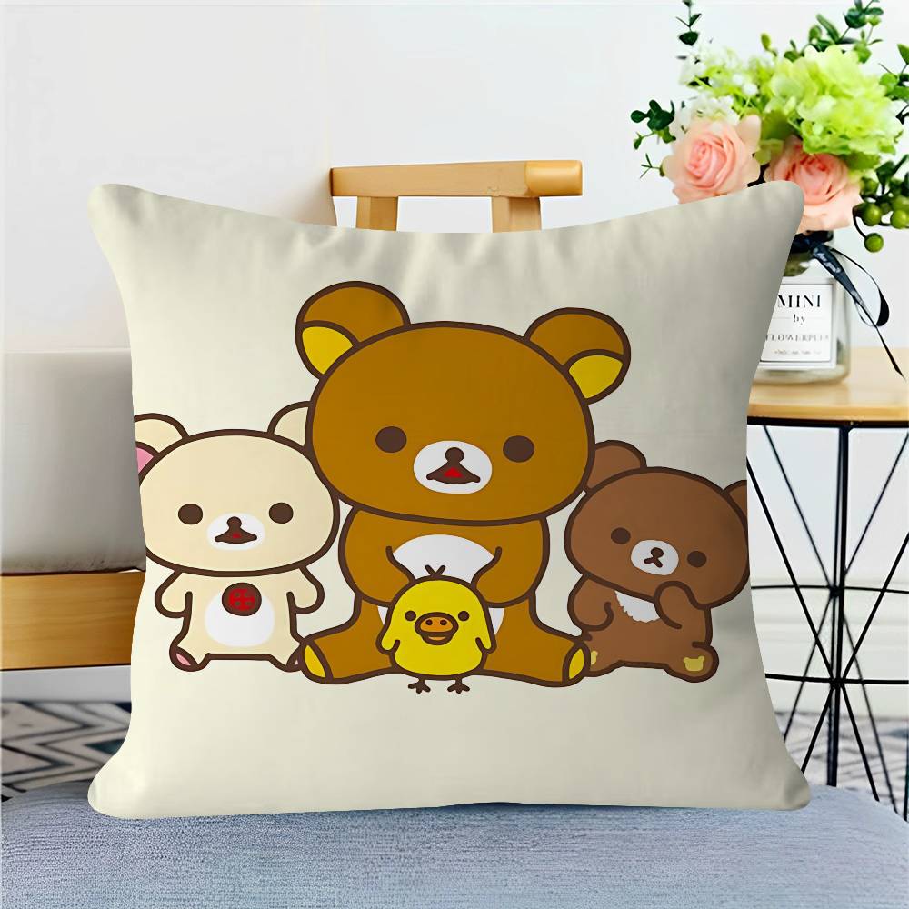 Cartoon R-Rilakkuma Pillowcase Toon Gift Cushion Cover Bedroom Home Sofa Chair Seat Decor Pillow Case