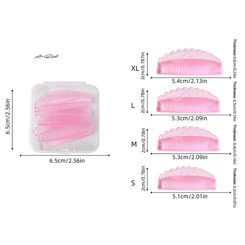 4Pairs Self-Adhesive Eyelash Lifting Kit with Silicone Lamination Pad Reusable 3D Lash Perm Rods Professional Eyelash Curler