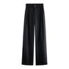 Black suit pants women's autumn 2 new casual pants high waist drape small straight loose wide-leg pants