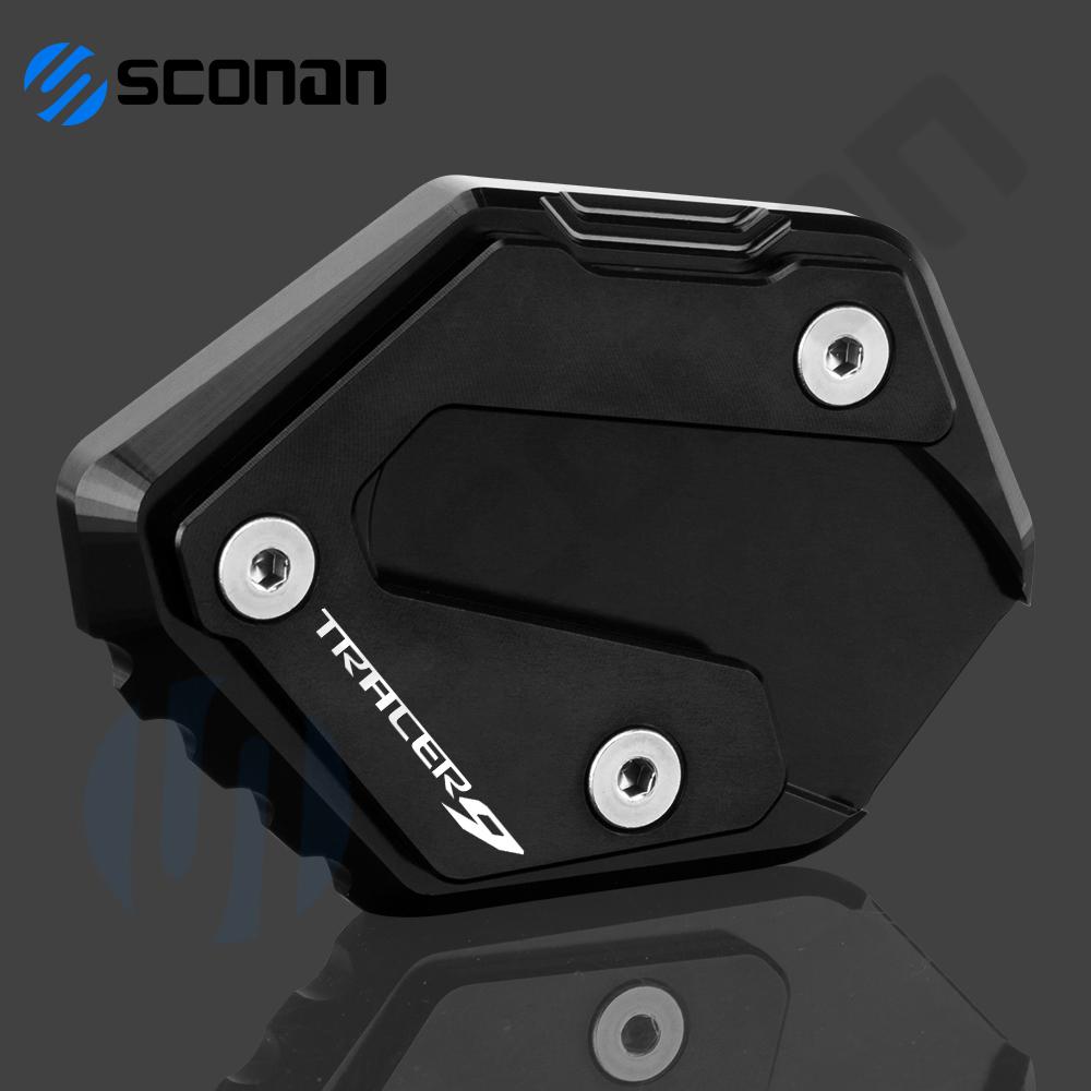 Tracer 9 GT Motorcycle Accessories Kickstand Enlarge Plate Side Stand Extension Pad For YAMAHA TRACER 9 TRACER 9GT TRACER 9 LOGO Black