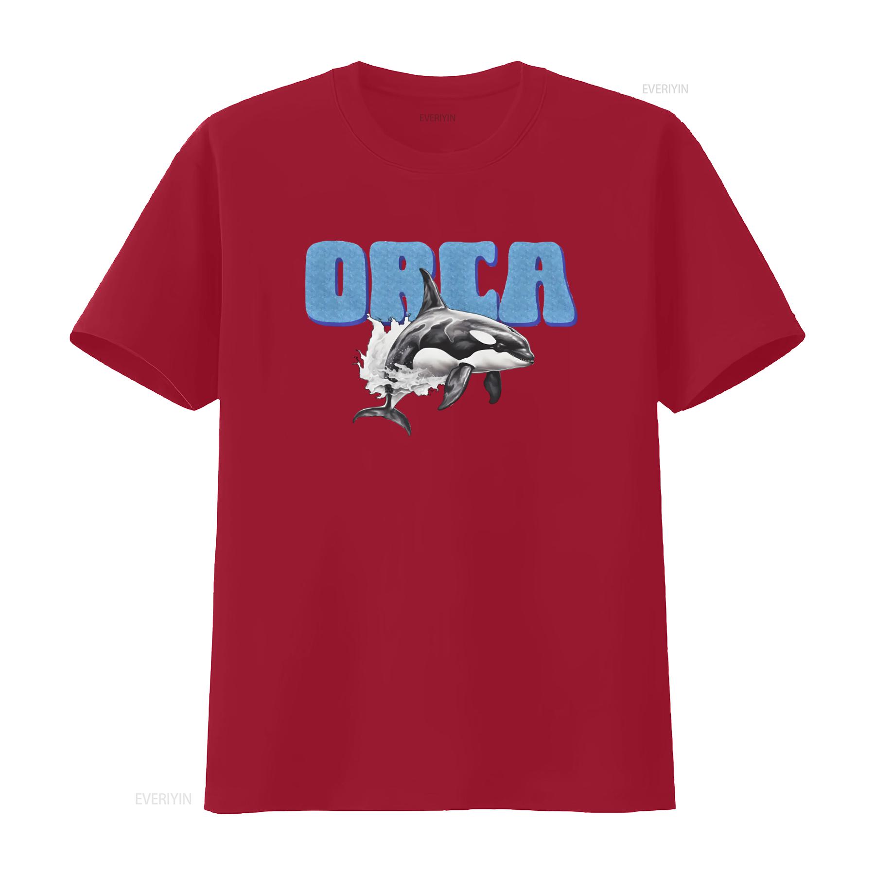 Orca Heavy Cotton T shirt Killer Whale Design for Sea Lovers vintage Washed fashion Casual Versatile Stylish Soft Unisex S