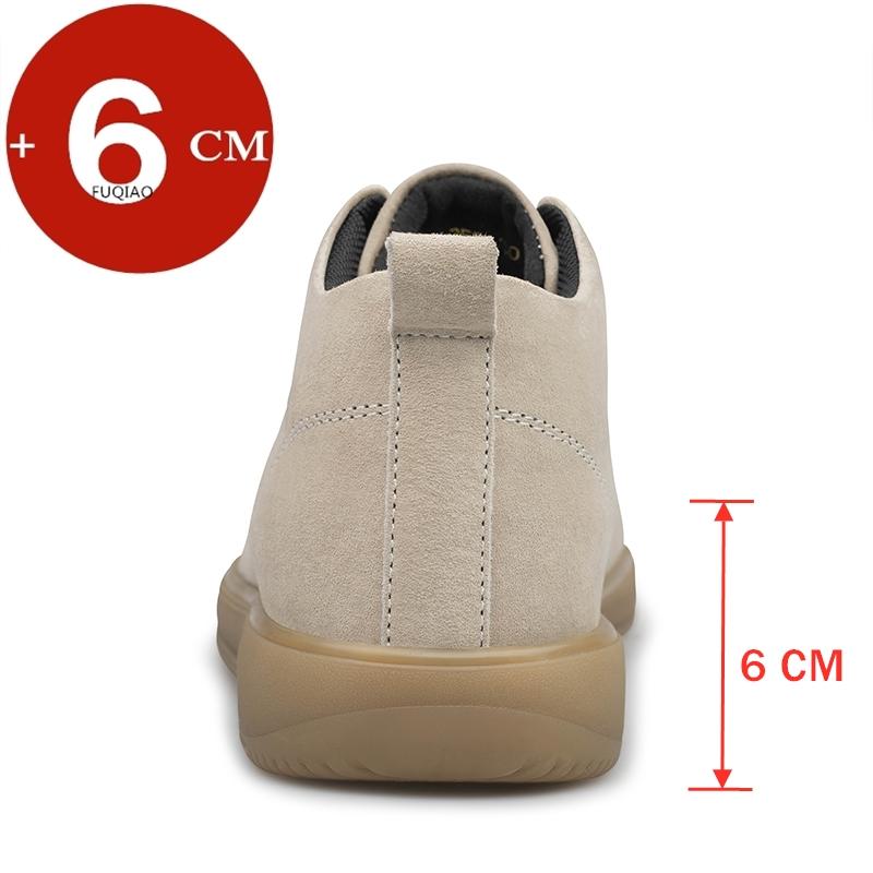 Genuine Pig Leather Fashion Height Increasing Sneakers Men All-match Casual Shoes Increase Insole 6cm Luxury Brand Lift Men Shoe