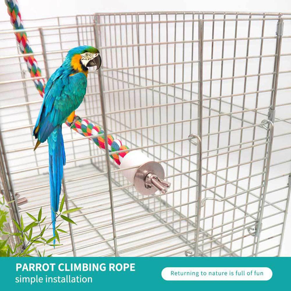 Flexible Spiral Bird Rope Perch Colorful Bendable Cotton Climbing Rope Stand Toy for Parrots, Budgies, Cockatiels, Cage Accessories
