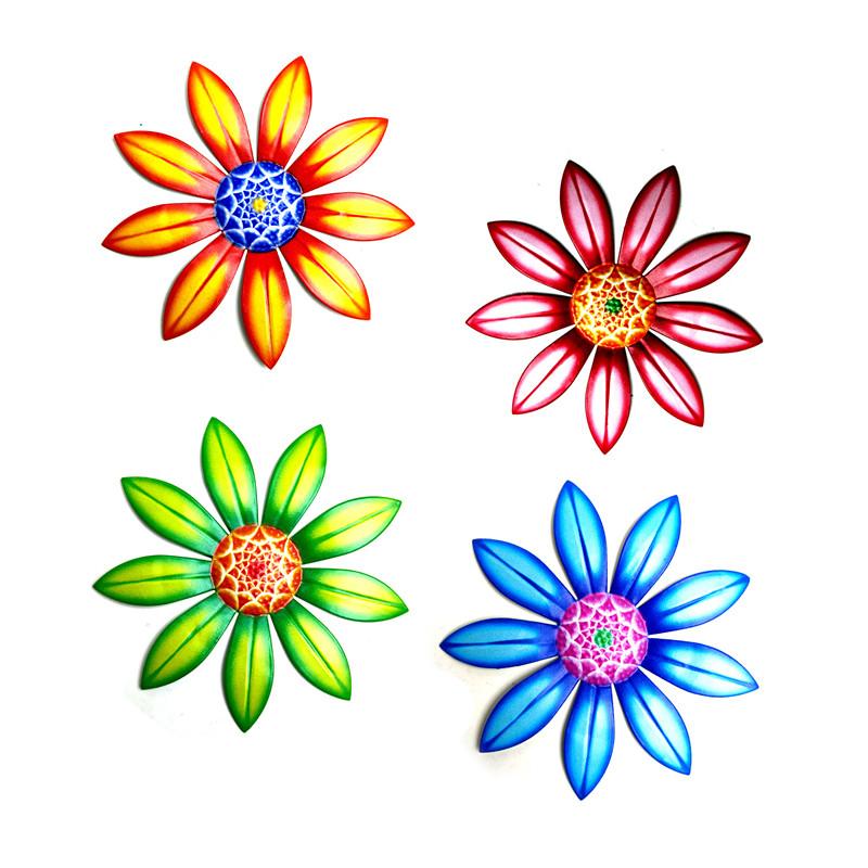 1/2/4pcs Metal Flower Wall Decoration Wall Art Hanging Decoration Home Garden Garden Outdoor Decoration (4 Colors Optional)