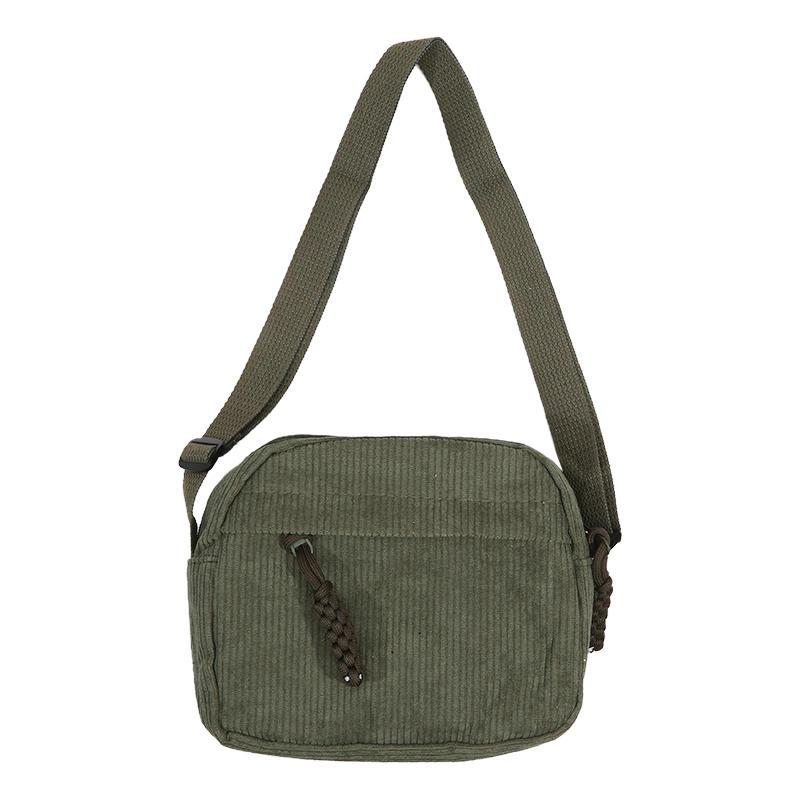 Simple Versatile Crossbody Bag Fashionable Casual Small Square Bag Personalized Commuting Shoulder Bag Corduroy Unisex Handbag