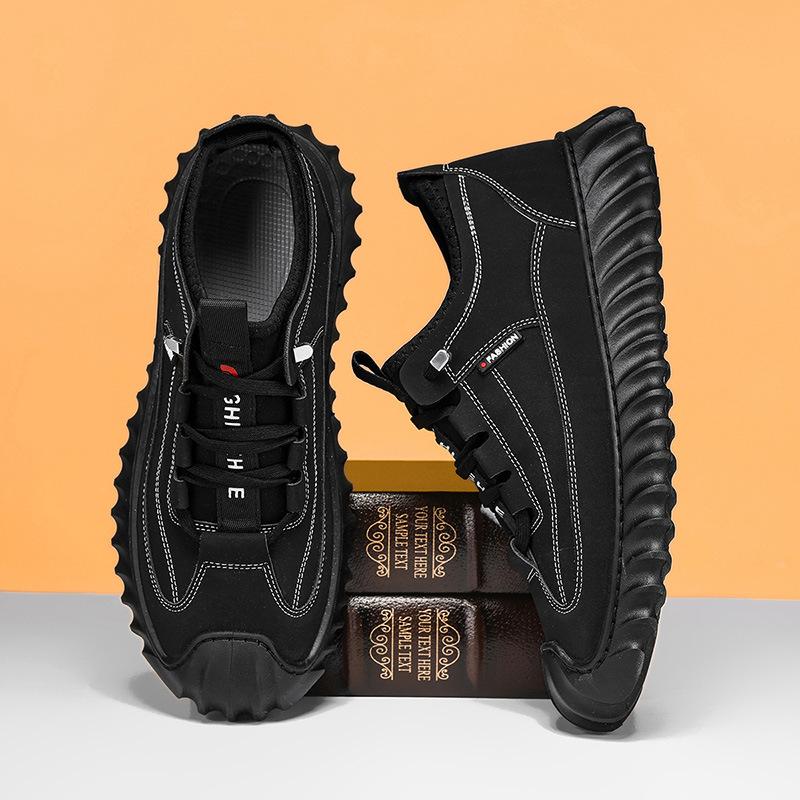 Кожаные кухонные нескользящие осенние новые легкие уличные повседневные ленивые модные туфли 39