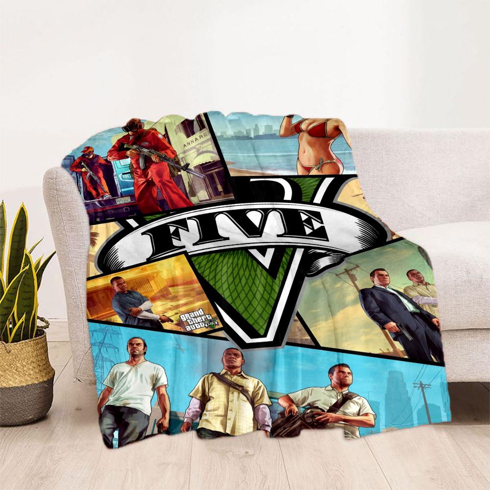 Grand Theft Auto Gta Vi Game Art Blanket Comfortable Perfect For Seaside Bed Couch For All Occasions Playful Design Ideal Gift For Birthday Valentine'