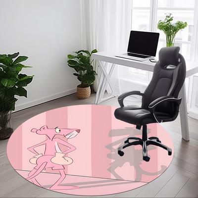 1pc Pink Panther Shadow Office Round Area Rug, Under Office Chairs Bedroom Living Room Home Decor A1022317