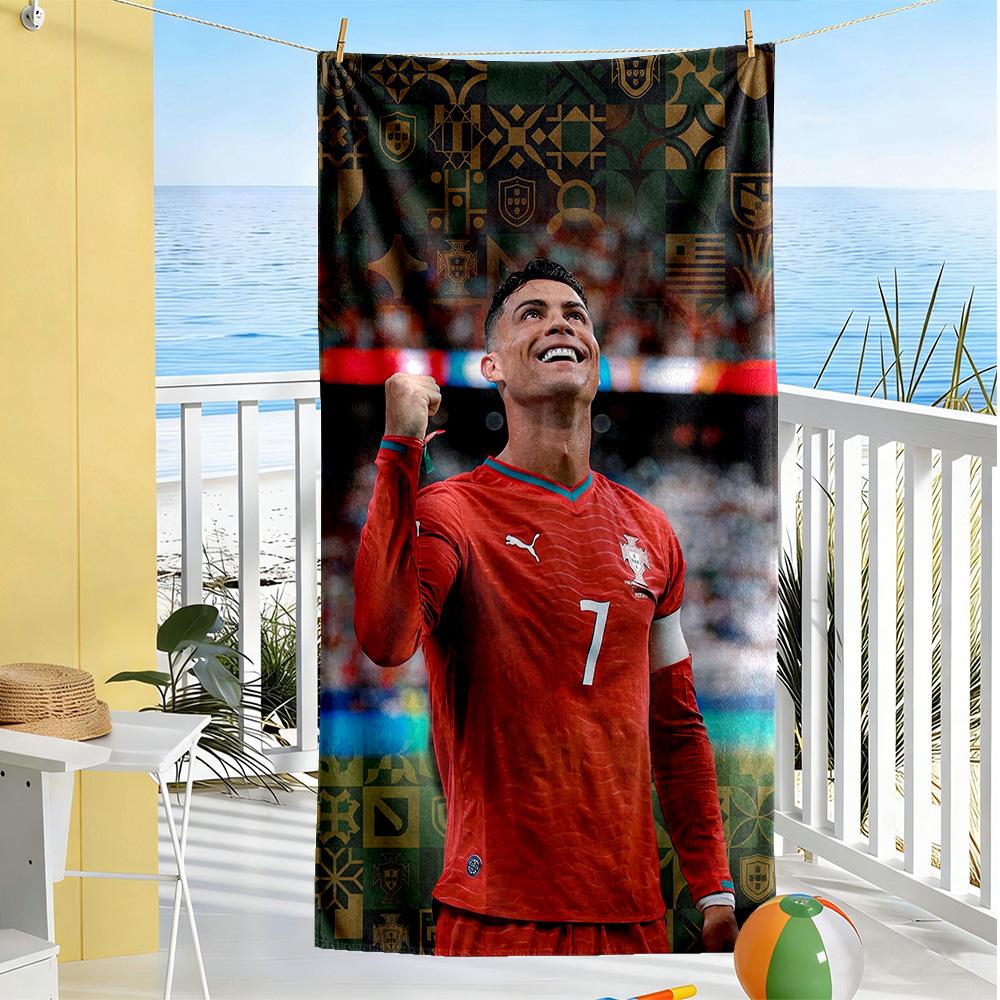 Cristiano Ronaldo Beach Towel Super Soft Microfiber Quickdry Fabric Comfortable Lightweight