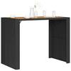 Garden Bar Table with Wooden Top Black 145 x 80 x 110 cm Poly Rattan